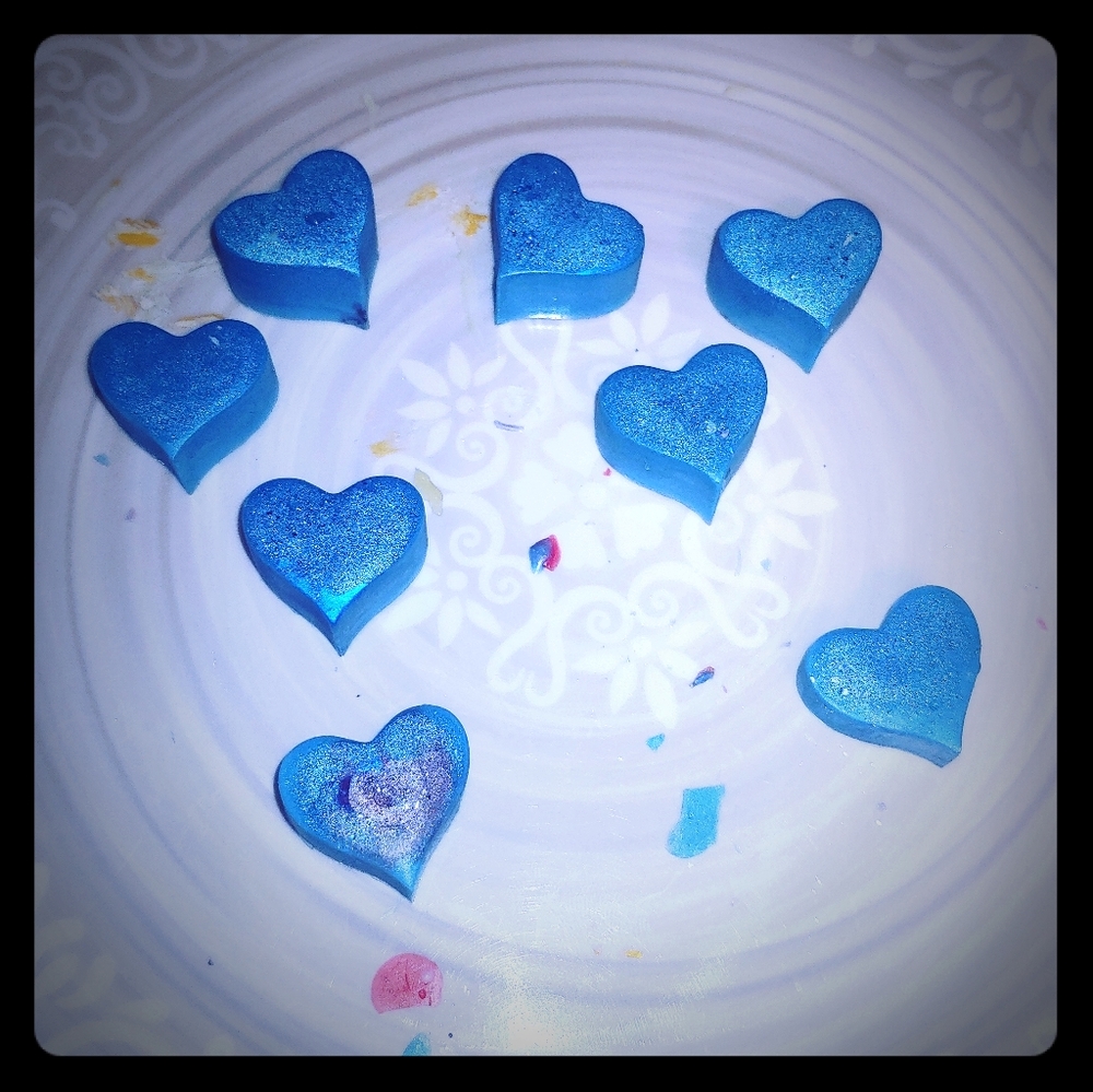 Fresh linen Scented wax cubes with blue shimmer